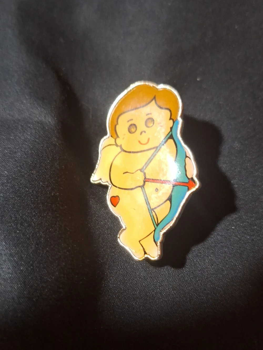Cupid Bow Kids Toy Pin - Yellow and Teal
